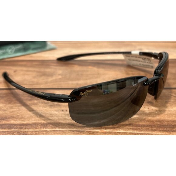 NEW MAUI JIM HOOKIPA 407-02 RX-ABLE SUNGLASSES Gloss Black Neutral Grey Lense - Picture 8 of 9